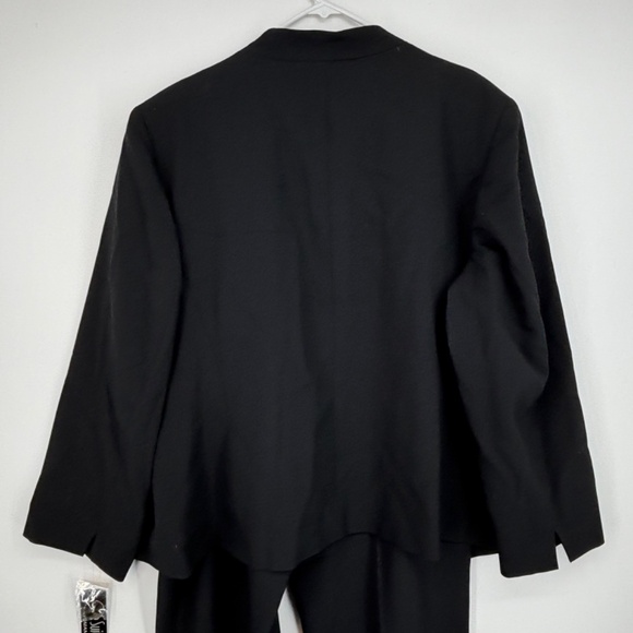 Le Suit Womens 24W Single Button Blazer Slim Fit Pants Suit Black Office Career - Picture 8 of 16